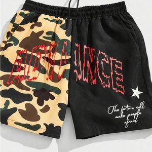 ROMWE Guys letter Graphic camo